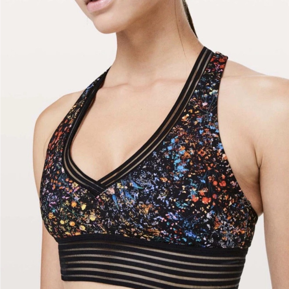 Lululemon find focus sports bra size 4 flowerescent multi